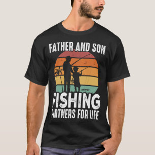 Camiseta Pai Antigo e Filho Parceiros de Pesca para a Vida