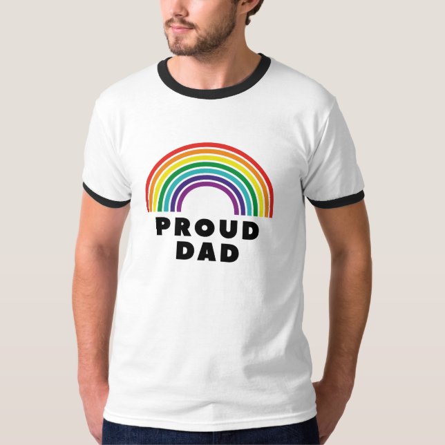 Camiseta Pai Arco-íris orgulhoso (Frente)