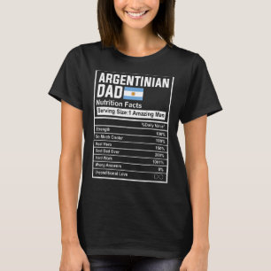 Camiseta Pai argentino Fatos de Nutrição Dia de os pais