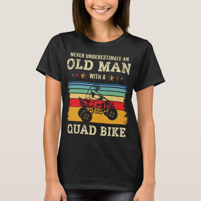 Camiseta Pai ATV Velho na Estrada Quatro Rodas Quad Bike Mu (Frente)