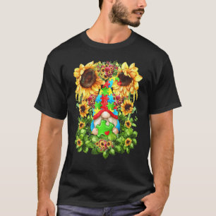 Camiseta Pai Autismo Gnomo Girassol Fofo Para Professores A
