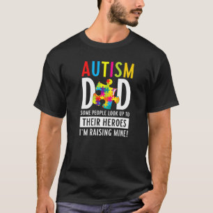 Camiseta Pai Autismo Levantando Mina Para Ser Um Herói Auti