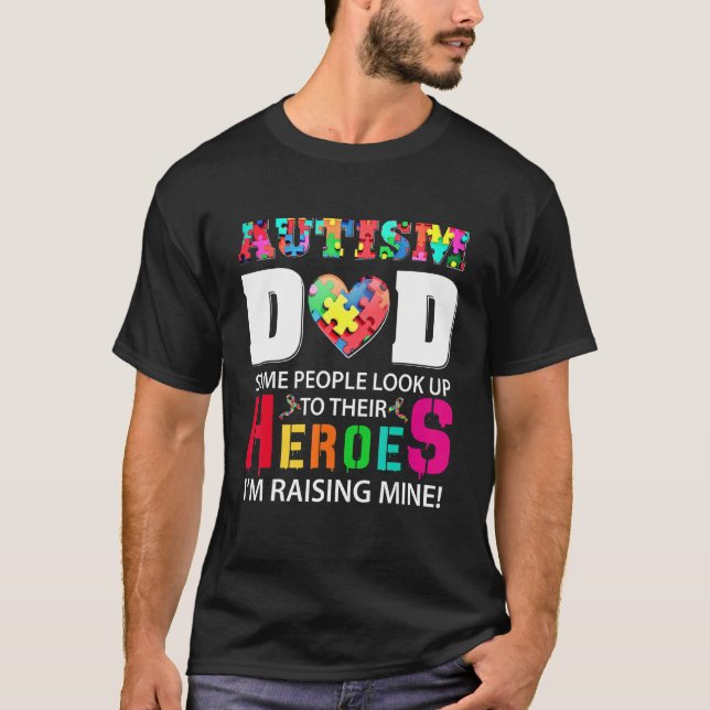 Camiseta Pai Autismo Meu Filho É Consciência Do Autismo Her (Frente)