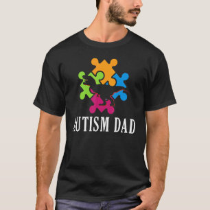 Camiseta Pai Autismo Pai Papai Rex Dino Fita Autista P