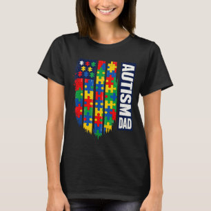 Camiseta Pai Autista Puzzle Patriótico EUA