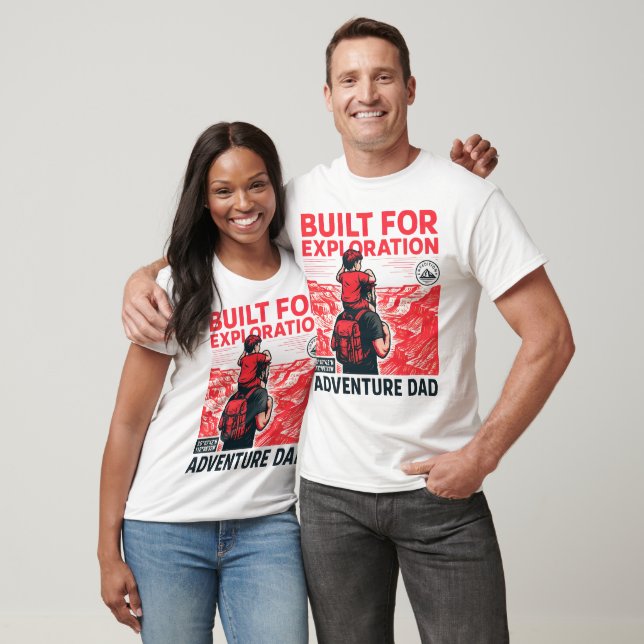 Camiseta Pai Aventureiro – CONSTRUÍDO PARA EXPLORAÇÃO (Unissex)