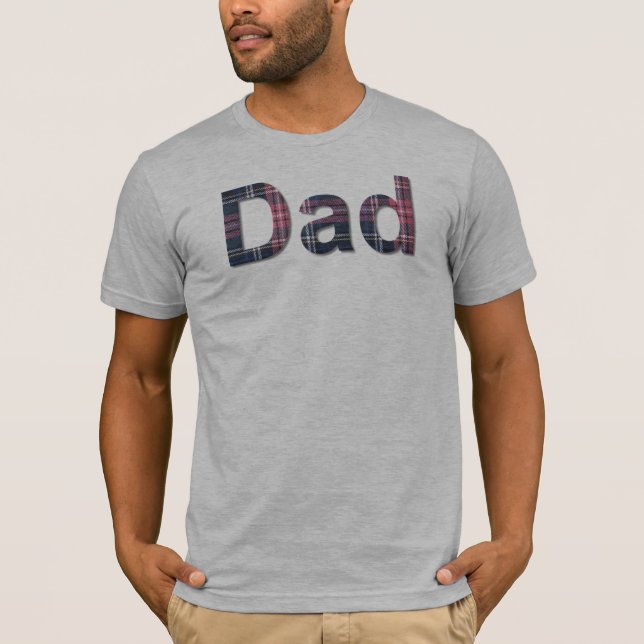 Camiseta Pai azul e Xadrez vermelha (Frente)
