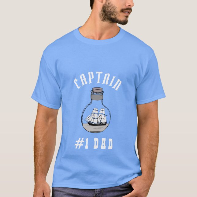 Camiseta Pai Azul Pai Moderno Capitão (Frente)