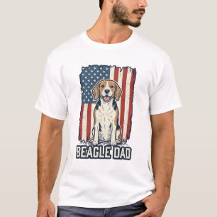 Camiseta Pai Beagle Patriótico Design de Cachorro de Gravur