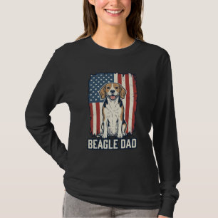 Camiseta Pai Beagle Patriótico Design de Cachorro de Gravur