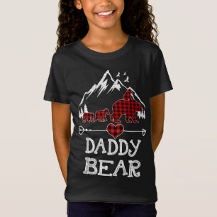 Camiseta Pai Bear Natal Pajama Red Xadrez Buffalo Fami
