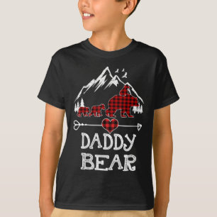 Camiseta Pai Bear Natal Pajama Red Xadrez Buffalo Fami