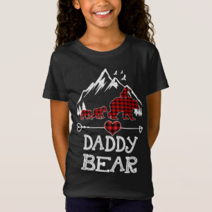 Camiseta Pai Bear Natal Pajama Red Xadrez Buffalo Fami