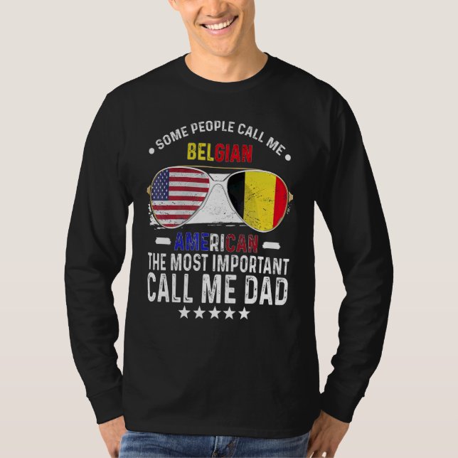 Camiseta Pai Belga Bélgica Dia dos Pais Papai Belga Ameri (Frente)