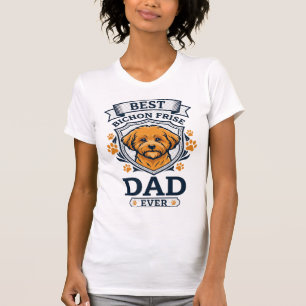 Camiseta Pai Bichon Frise Para Sempre Impressões de Pata de