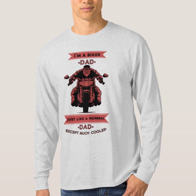 Camiseta Pai Biker como o normal, exceto muito mais frio (Frente)