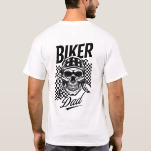 Camiseta Pai Biker Motociclo de Sinalizador Crânio e Veri