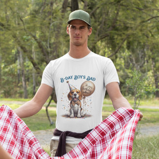 Camiseta Pai Birthday Beagle Dog Balloon Personalizado