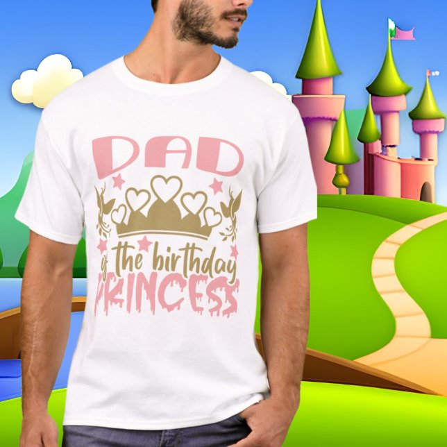Camiseta Pai Birthday Princesa Arte Palavra (Criador carregado)