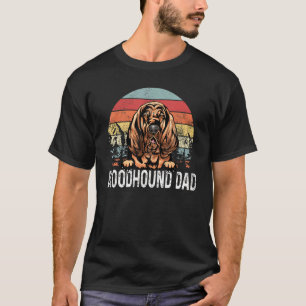 Camiseta Pai Bloodhound Vintage Pôr do Sol Retrô Dia dos Pa