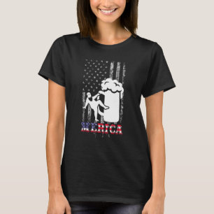 Camiseta Pai Bod Merica, Bebendo do Partido da Bandeira Ame