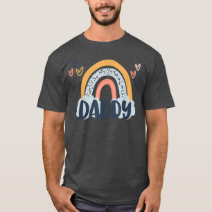 Camiseta Pai Boho Arco-Íris Aniversário Correspondente Pai 