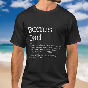 Camiseta Pai Bonus Stepdad Definição Moderna