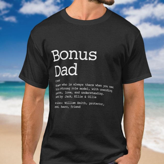 Camiseta Pai Bonus Stepdad Definição Moderna (Criador carregado)