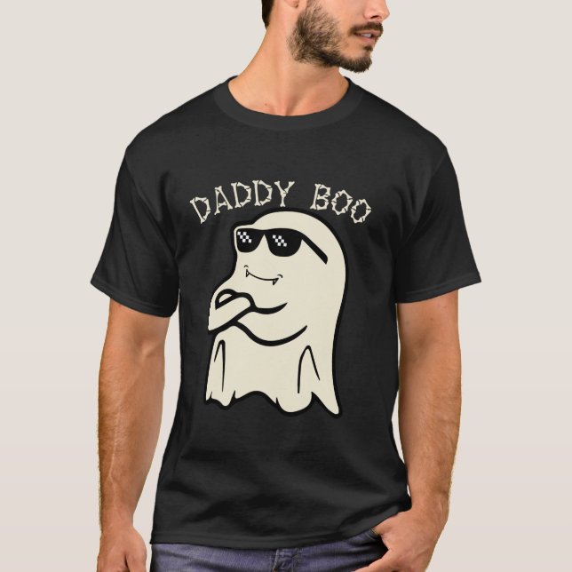 Camiseta Pai Boo Halloween Família Correspondente Fantasma  (Frente)