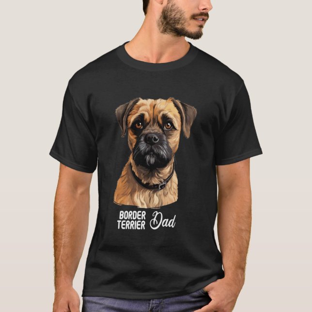 Camiseta Pai Border Terrier Cachorro Border Terrier (Frente)