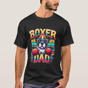 Camiseta Pai Boxer Divertido Cachorro Boxer Pet Para Homens