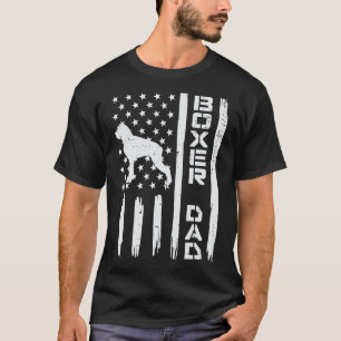 Camiseta Pai Boxer US Flag Vintage Patriotic Dog Owne