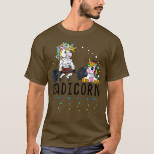 Camiseta Pai Branco Dadicorn Unicorn Malhação Gym Peso