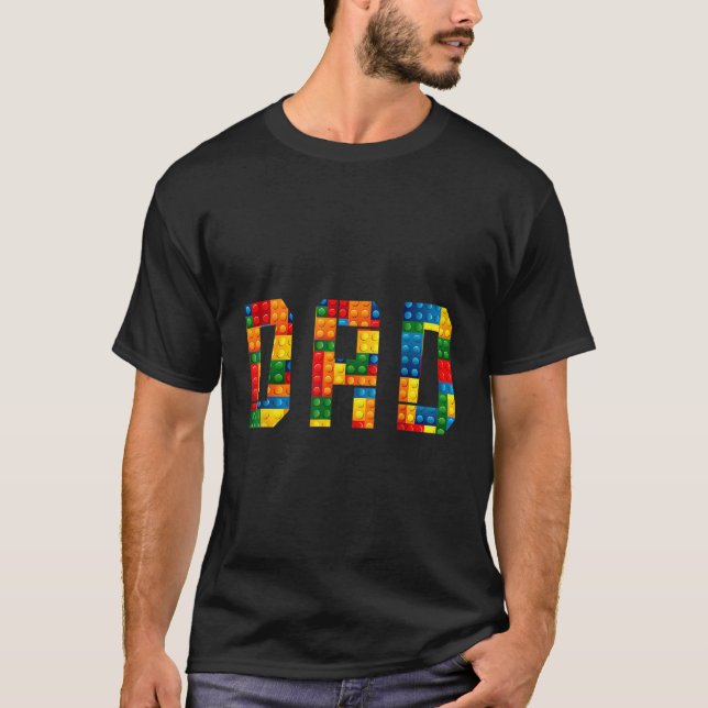 Camiseta Pai Brick Builder Blocos engraçados Master Builder (Frente)
