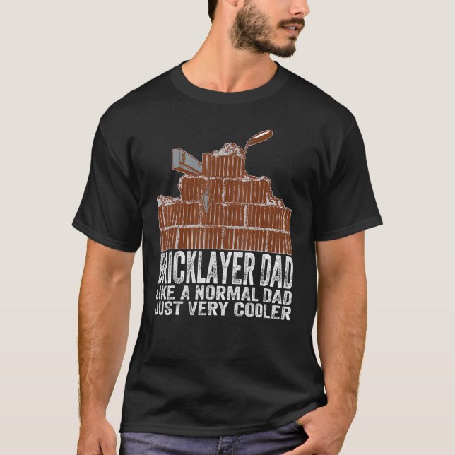 Camiseta Pai Bricklayer Brick Mason Pai Trabalhador Pai D (Frente)