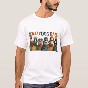 Camiseta "Pai Cachorro Louco" com Cachorros em Roupas Inver