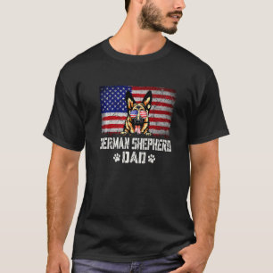 Camiseta Pai Cachorro Pastor Alemão Patriótico Americano 4