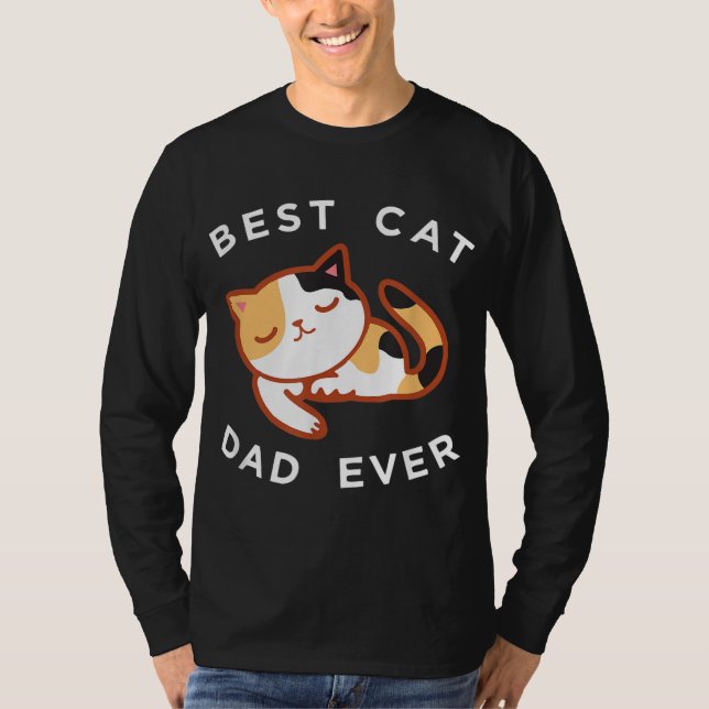 Camiseta Pai Calico Cat Melhor Gatinho Padre Alguma Vez Pre (Frente)