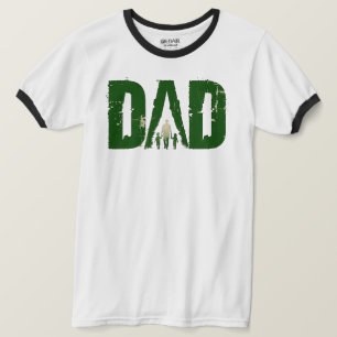 Camiseta PAI caminhando com crianças Ringer T-Shirt