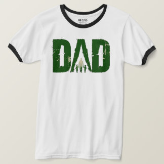 Camiseta PAI caminhando com crianças Ringer T-Shirt