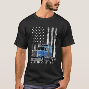 Camiseta Pai Caminhoneiro Arte de Caminhoneiro Bandeira dos
