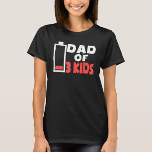 Camiseta Pai Cansado De 3 Crianças Meninas Fa De Bateria Ba
