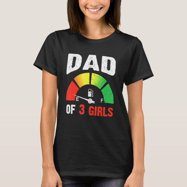 Camiseta Pai Cansado De 3 Meninas Pai Com Três Crianças L (Frente)