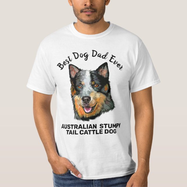 Camiseta Pai-cão-do-cão-rabo-estumago australiano (Frente)