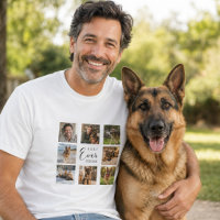 Pai cão GSD papai fotocolagem branco