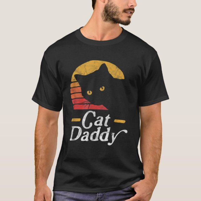 Camiseta Pai Cat Retro 70s Estilo 80s Visão em relevo C (Frente)