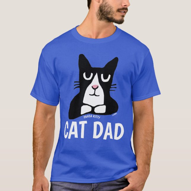 Camiseta PAI CAT, T-shirts Gatinho Panda, Tuxedo (Frente)