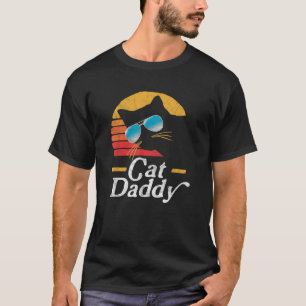 Camiseta Pai Cat Vintage 80s Estilo Cat. Óculos Retro Sol D