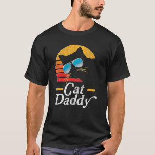 Camiseta Pai Cat Vintage 80s Estilo Cat. Óculos Retro Sol D