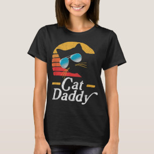 Camiseta Pai Cat Vintage 80s Estilo Cat. Óculos Retro Sol D